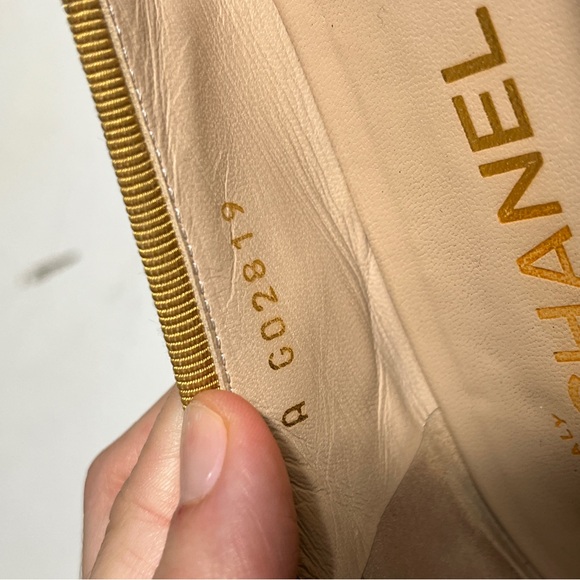 CHANEL Metallic Gold Ballet Flats - Picture 8 of 10